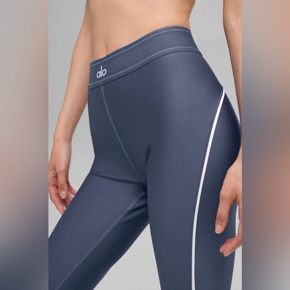 Alo Yoga Airlift High-Waist Suit Up Legging Bluestone / White S - Picture 3 of 6